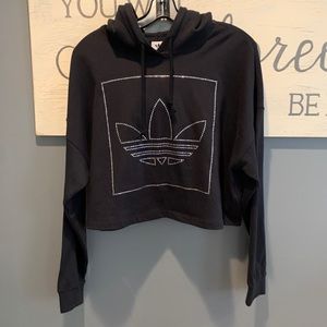 Adidas Crop Hoodie w/ Rhinestone detail